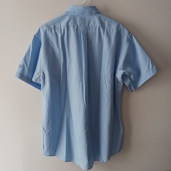 Railroad Short Sleeve Shirt Keolis Commuter Rail Mens Blue Poplin NWT L Large - Picture 2 of 6